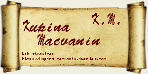 Kupina Mačvanin vizit kartica